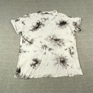 Milholl Womens‎ Black/White Sunburst Tie Dye SS Crew Neck Super Soft Tee Size XL